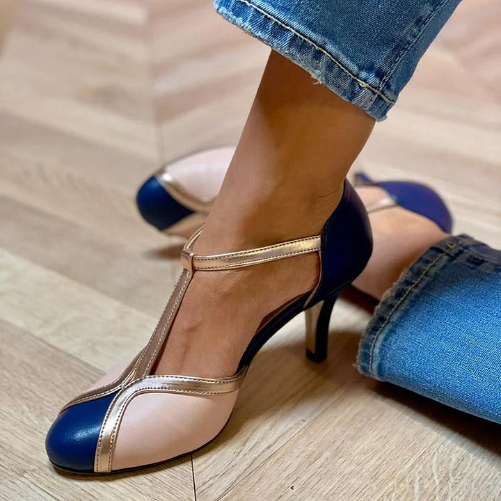 Aria - Retro T-Strap Heels