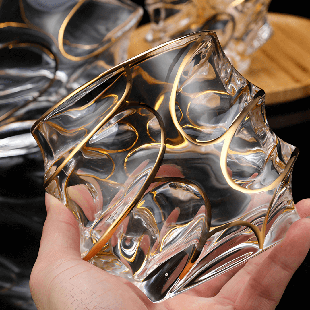 Arashi Gold Japonský Křišťálový Whisky Pohár
