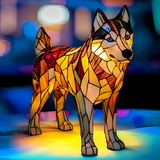 Lampa se sibiřským huskym