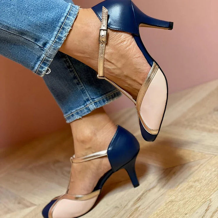 Aria - Retro T-Strap Heels
