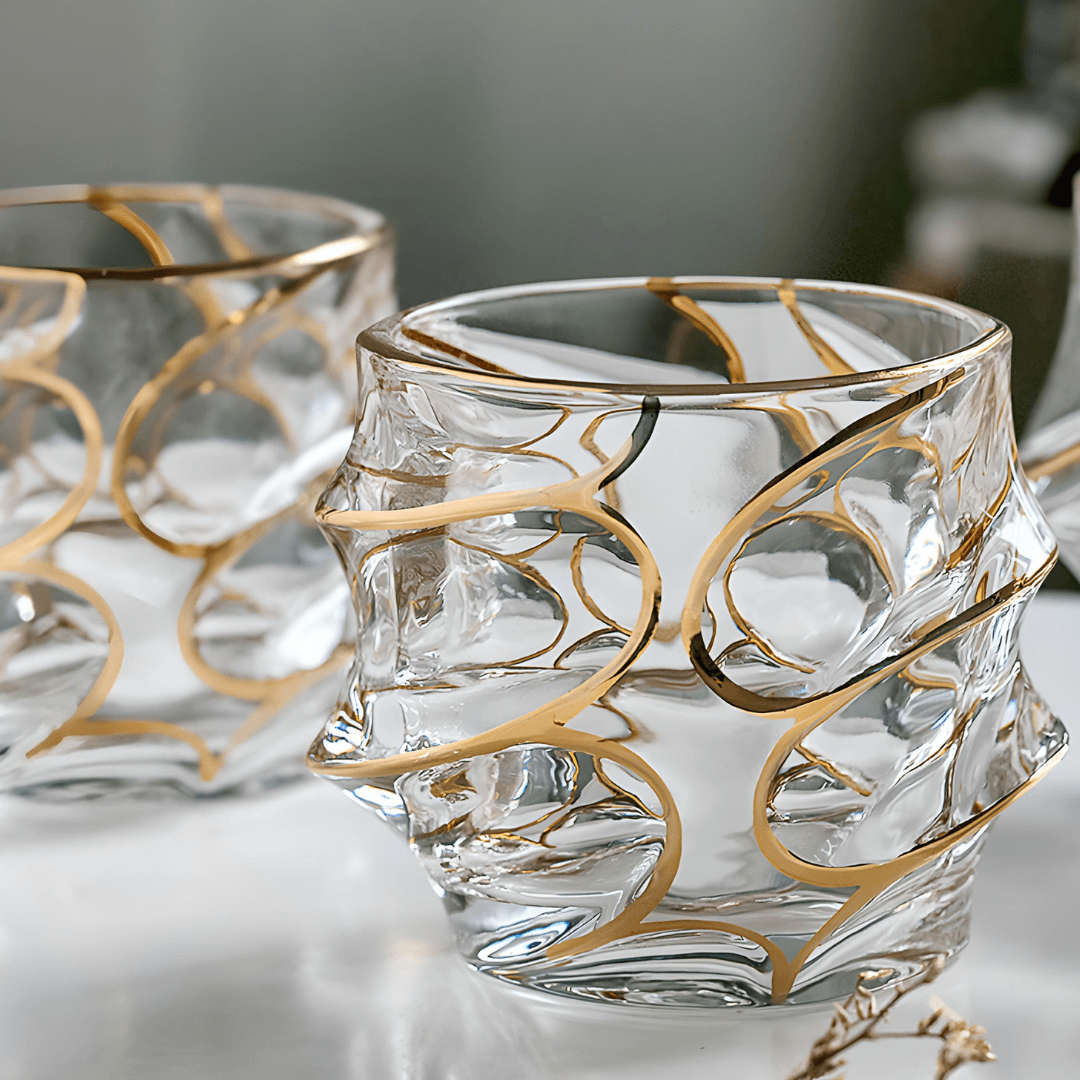 Arashi Gold Japonský Křišťálový Whisky Pohár