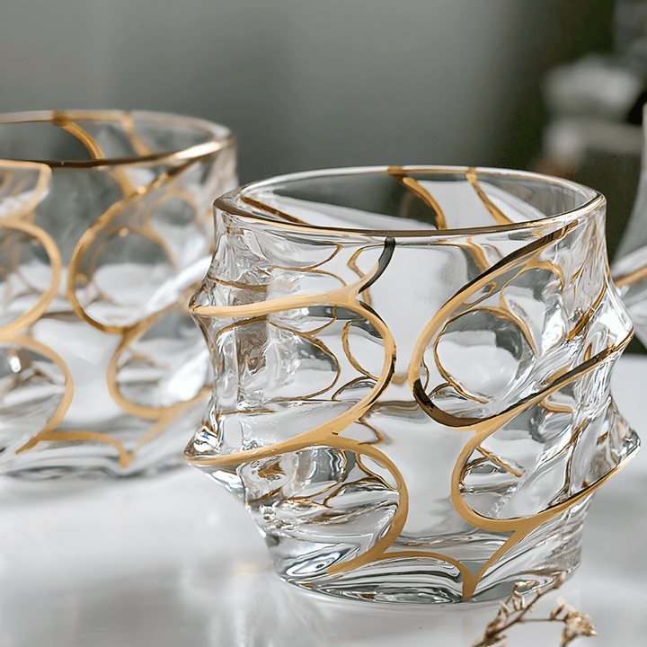 Arashi Gold Japonský Křišťálový Whisky Pohár