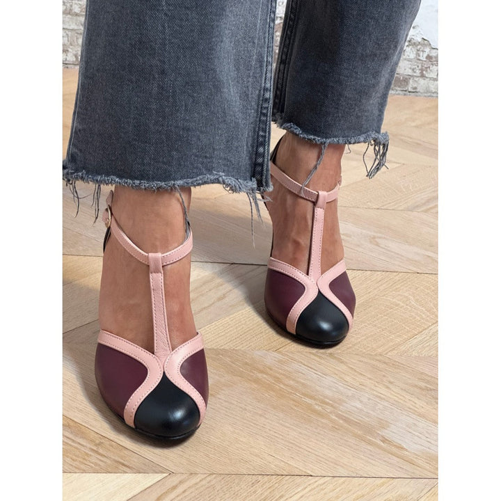 Aria - Retro T-Strap Heels