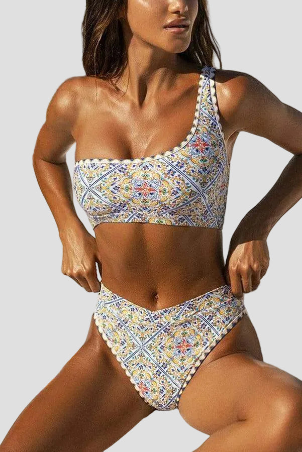 Kalliope - Jednoramenné bikiny s potiskem