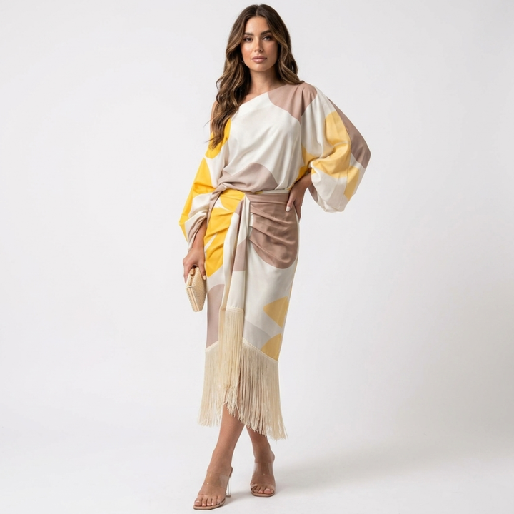 Calíope - Elegantní šaty s lesklým efektem