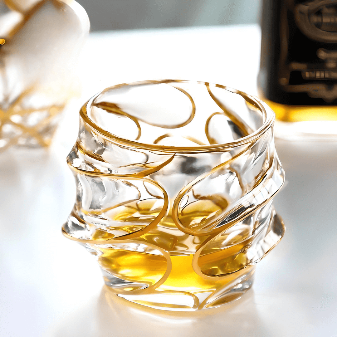 Arashi Gold Japonský Křišťálový Whisky Pohár