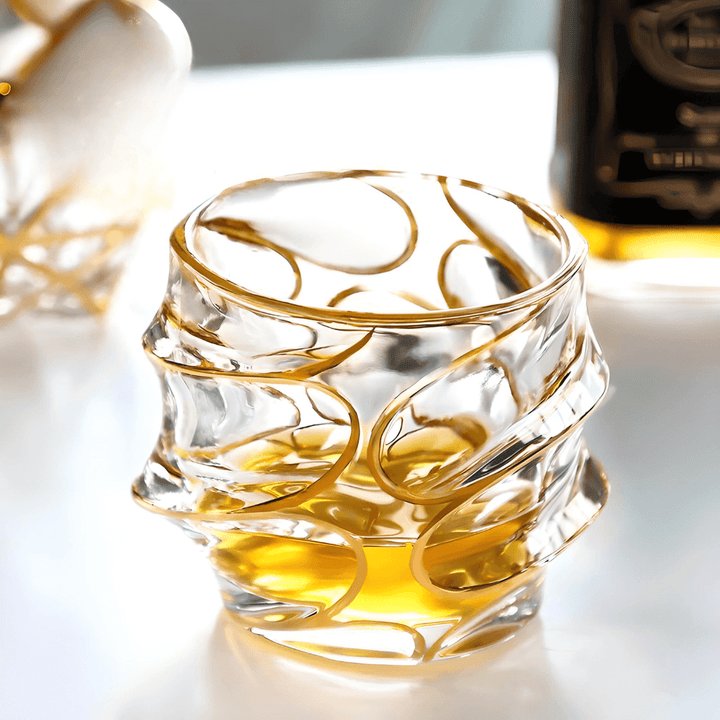 Arashi Gold Japonský Křišťálový Whisky Pohár