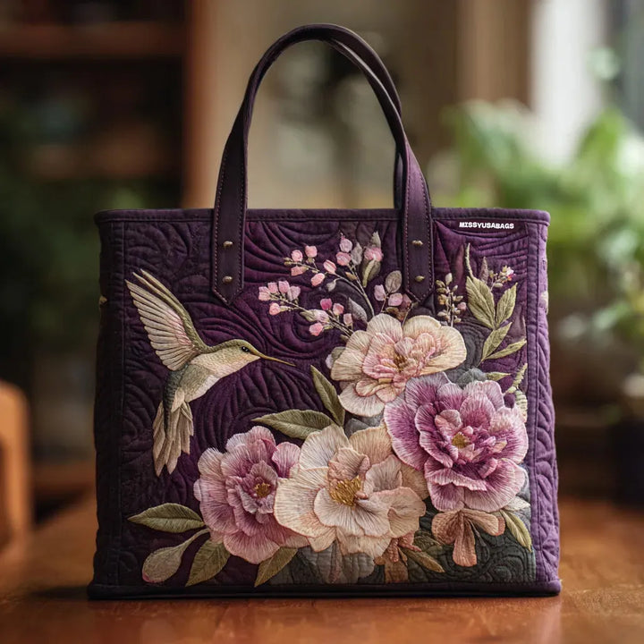 Pletená taška - Kolibříci a orchideje