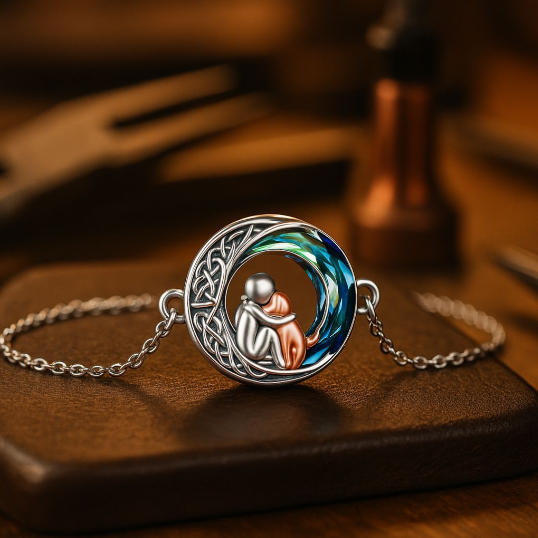 Úprava náramkových hodinek se stříbrným talismanem psa 925