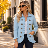 Evelyn™ | Svetle modrý pletený cardigan