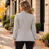 Poppy™ | Dvojřadý pletený cardigan s volány