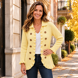 Natalie™ | Krémový vintage pletený cardigan
