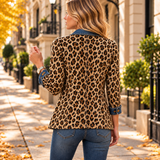 Mia™ | Džínová bunda s leopardím potiskem