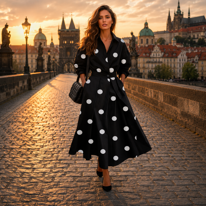 Lana - Stylové bavlněné šaty s límečkem