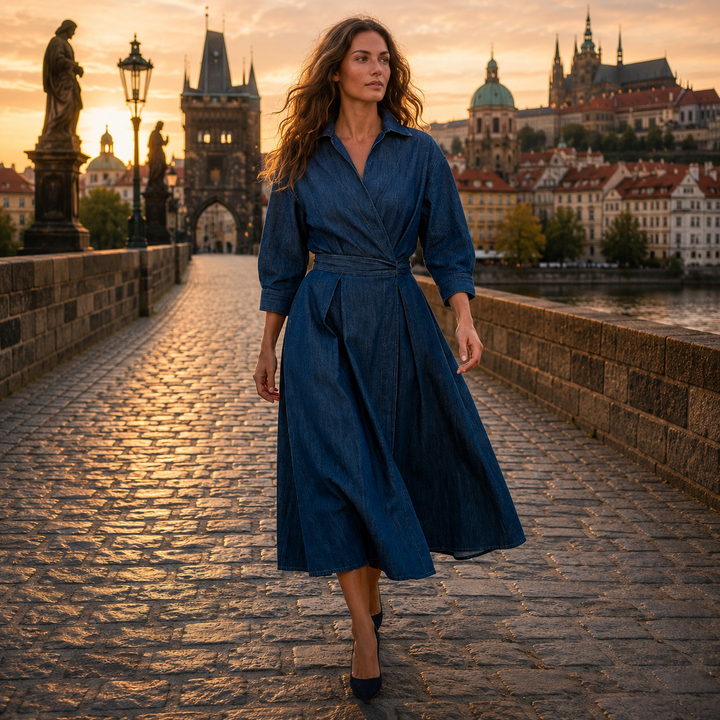 Lana - Stylové bavlněné šaty s límečkem