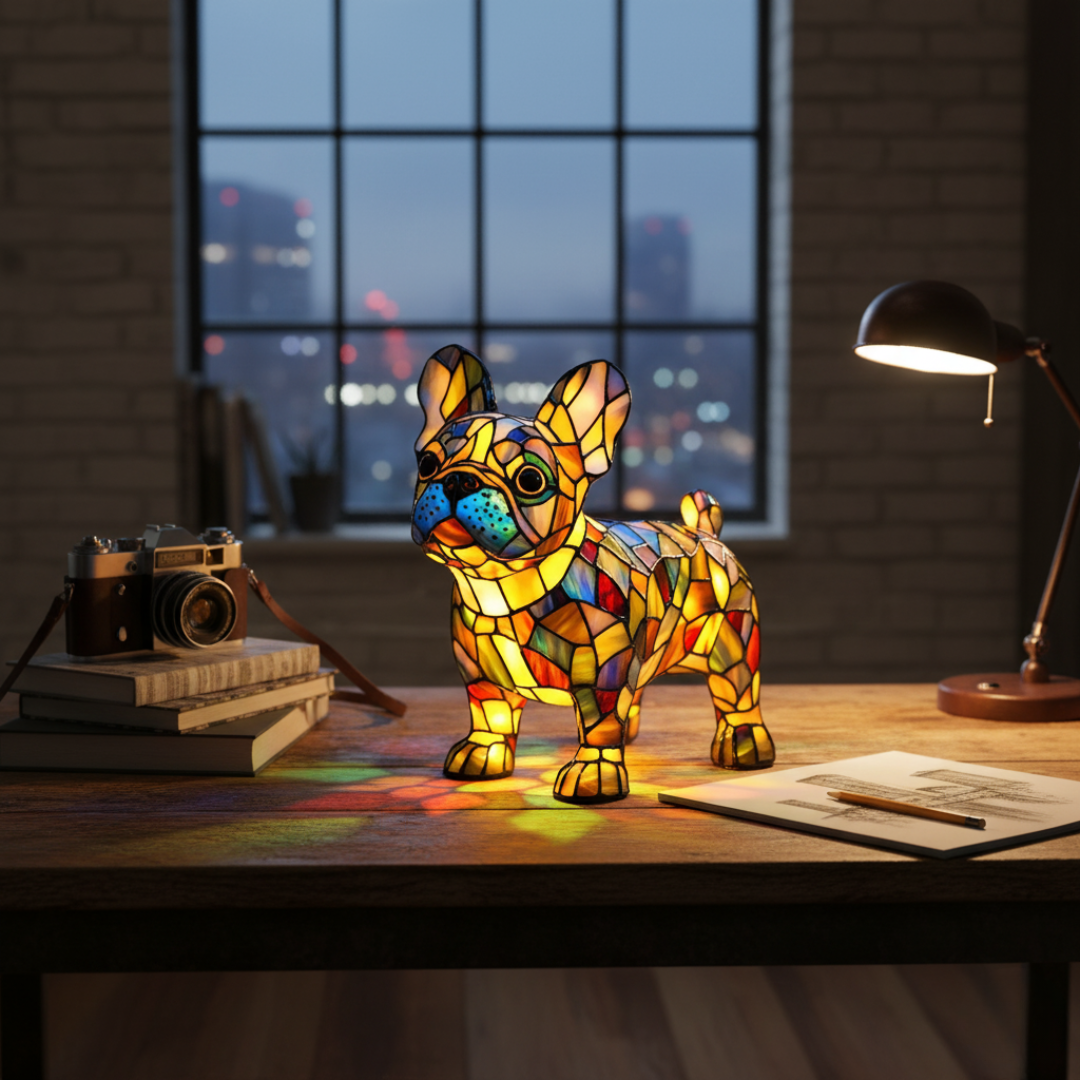 Lampa pro francouzského buldočka