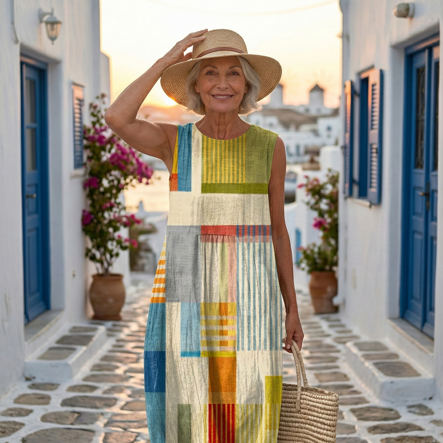 Biky | Geometric Midi Dress