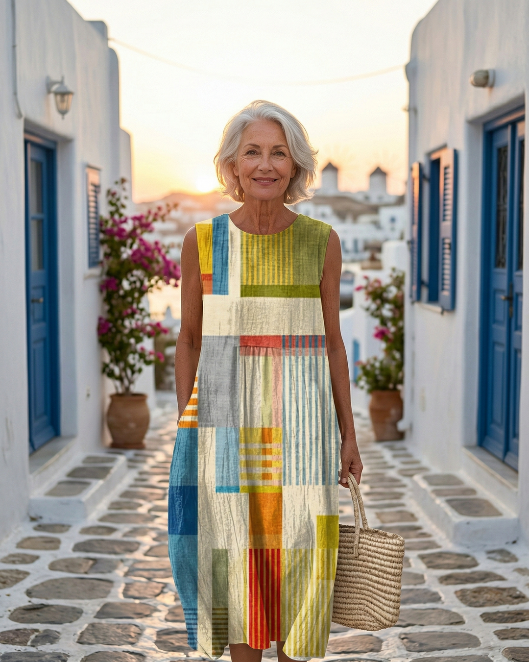 Biky | Geometric Midi Dress