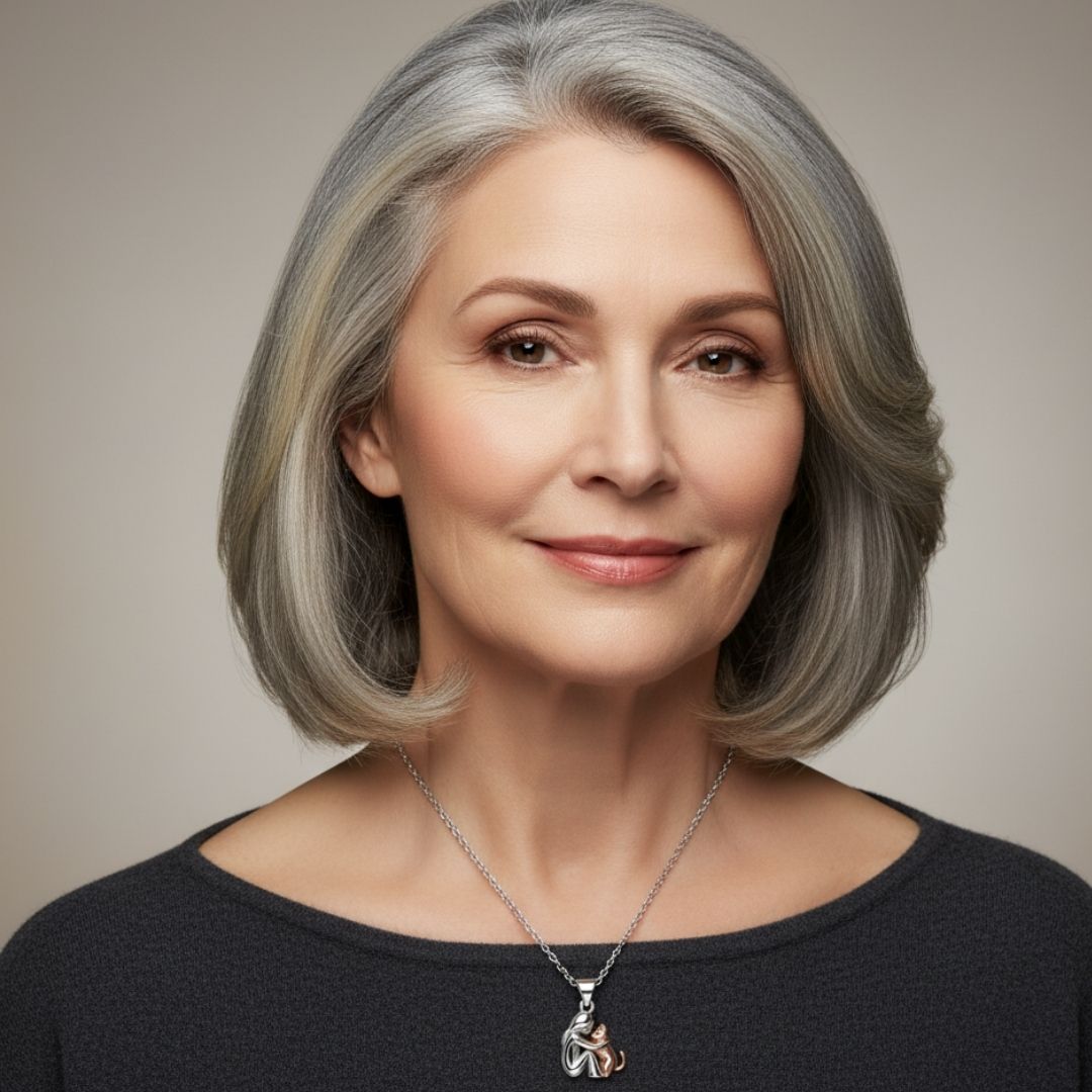 Vásia – Náhrdelník s přívěskem objímajícího člověka a kočku