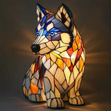 Lampa Siberian Husky v sedící poloze