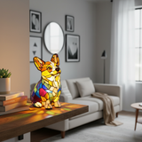 Corgi lampa v sedící pozici