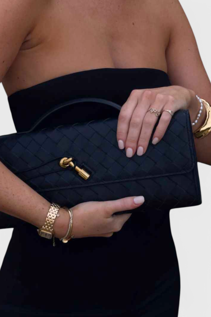 Clutch kabelka Melanie se zlatým uzlem
