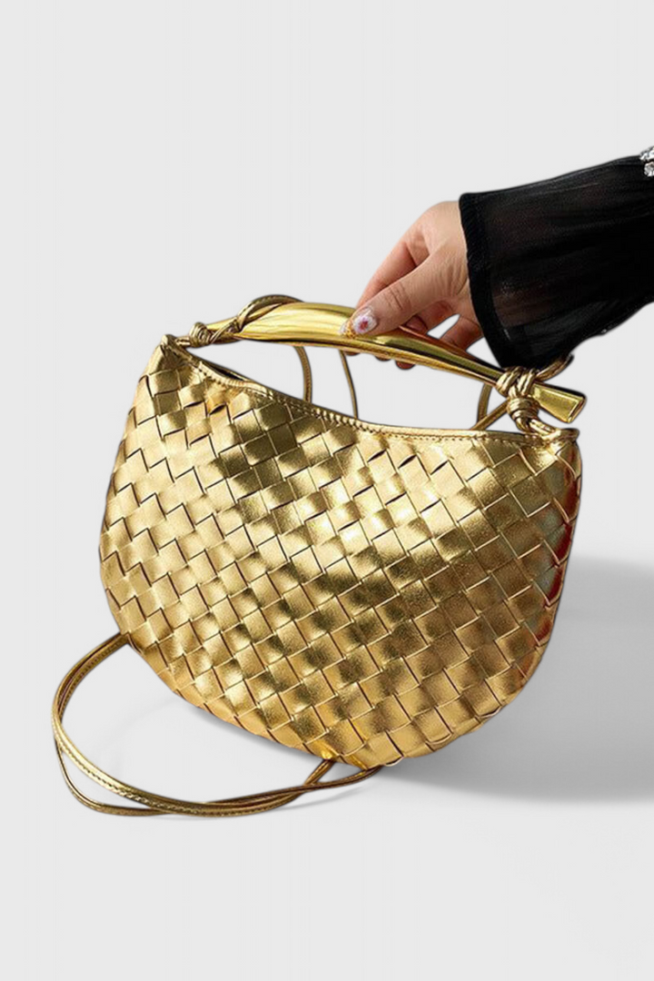 Taška Gerda Bolso Woven s Zlatou Rukojetí