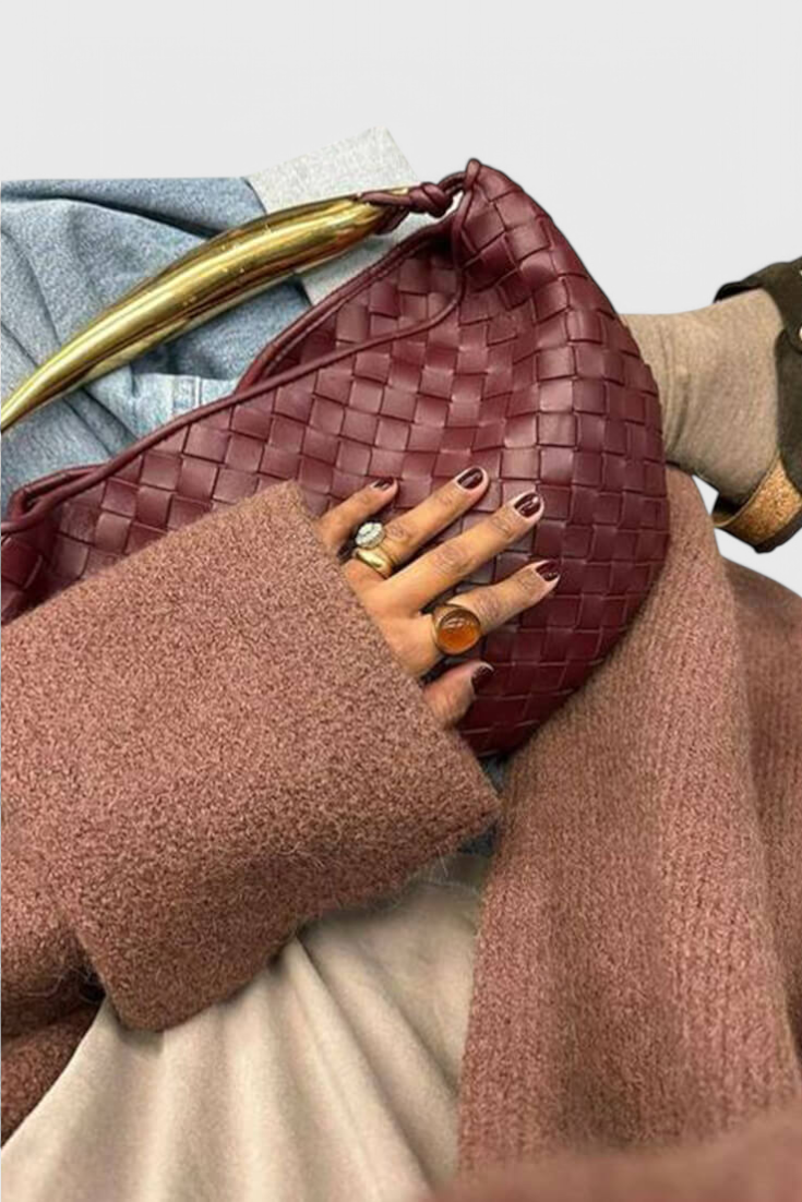 Taška Gerda Bolso Woven s Zlatou Rukojetí