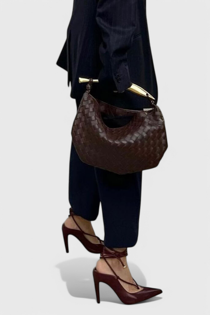 Taška Gerda Bolso Woven s Zlatou Rukojetí