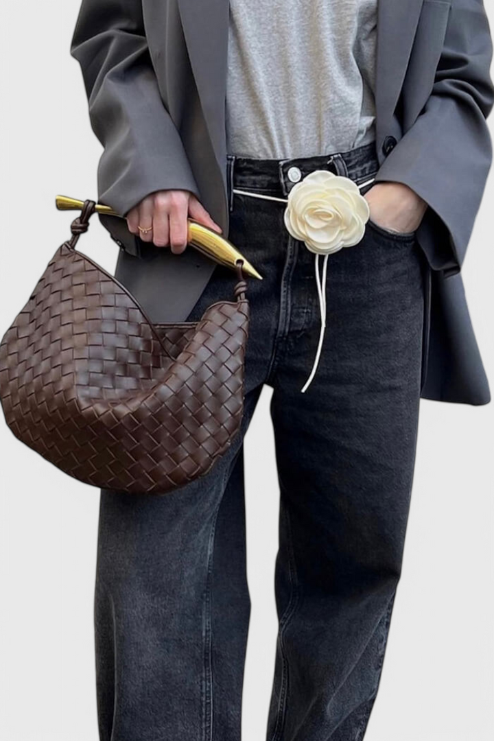 Taška Gerda Bolso Woven s Zlatou Rukojetí
