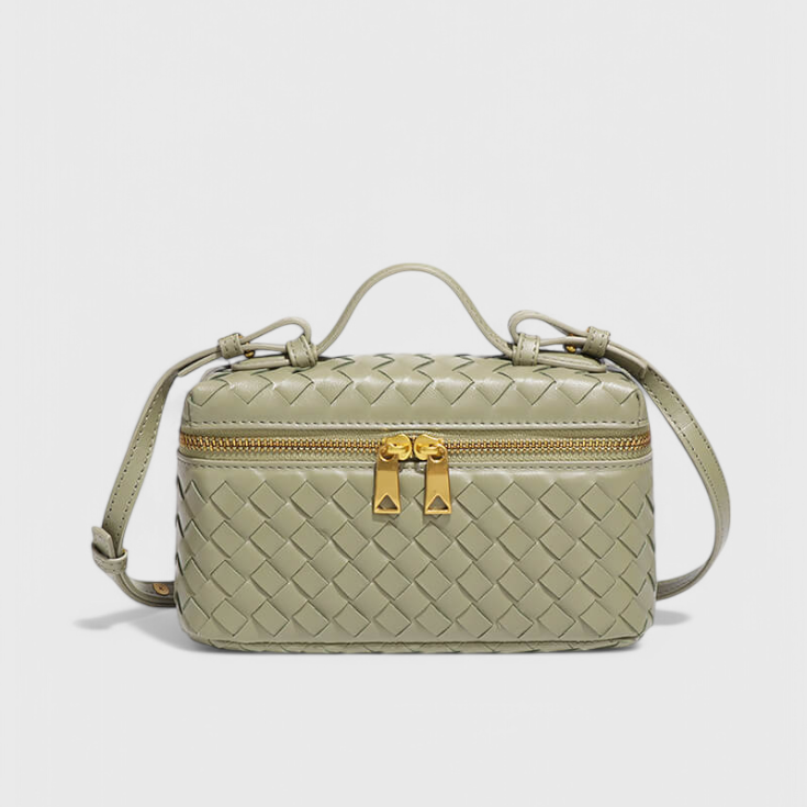 Milla Mini Woven Bag with Gold Accents