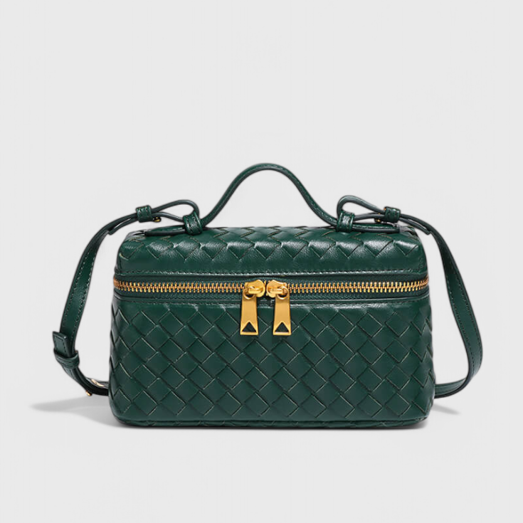 Milla Mini Woven Bag with Gold Accents
