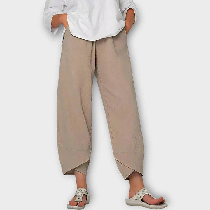 Stylové lněné kalhoty