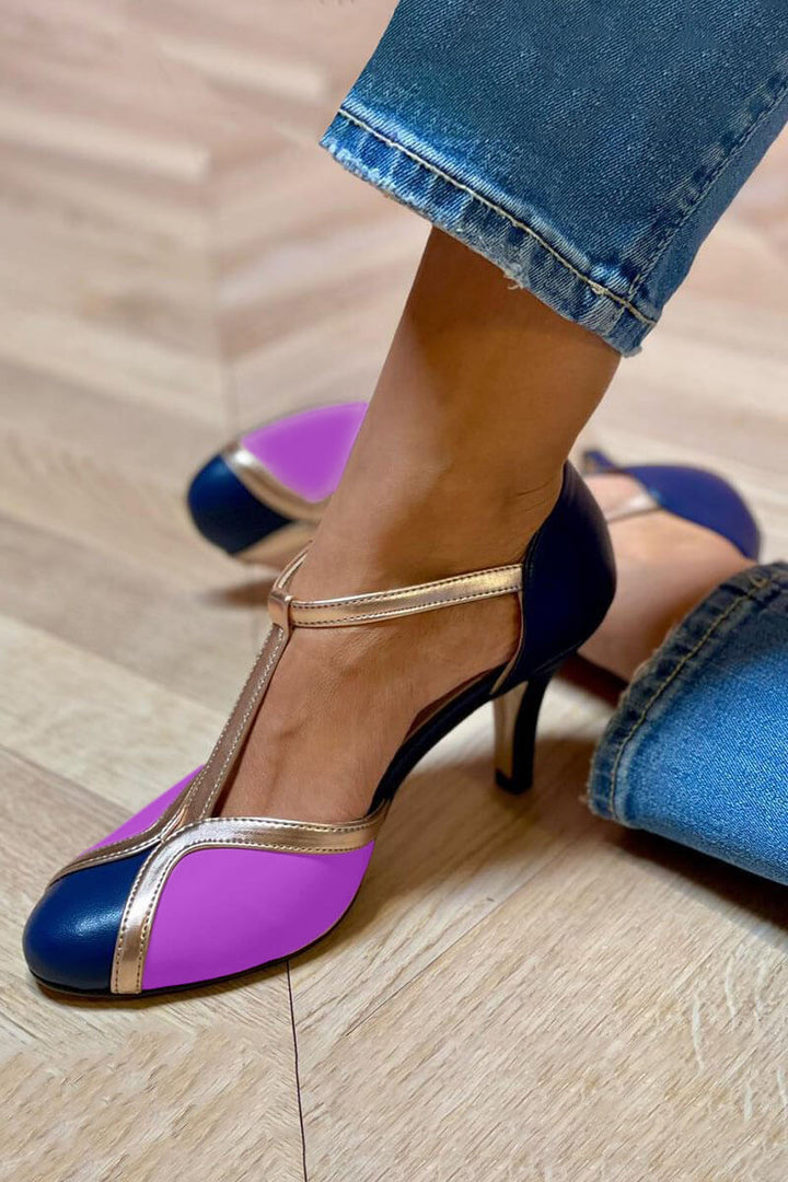 Aria - Retro T-Strap Heels