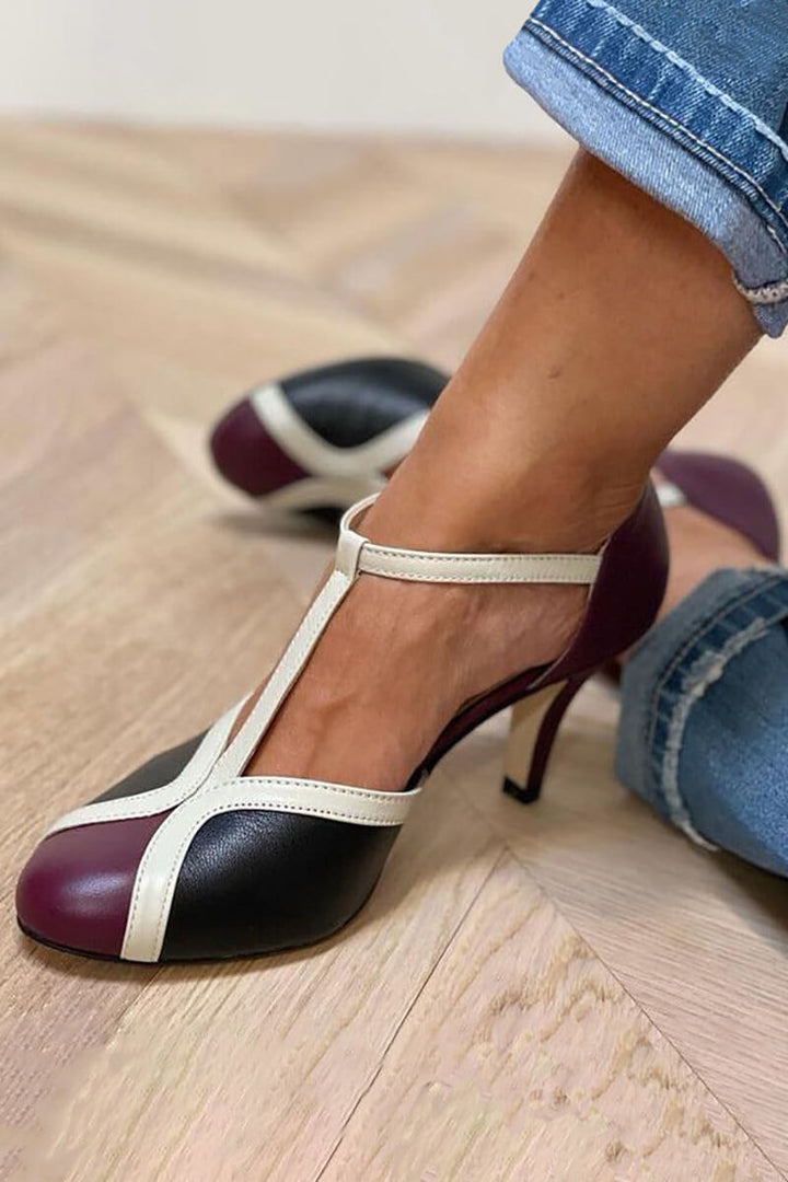 Aria - Retro T-Strap Heels