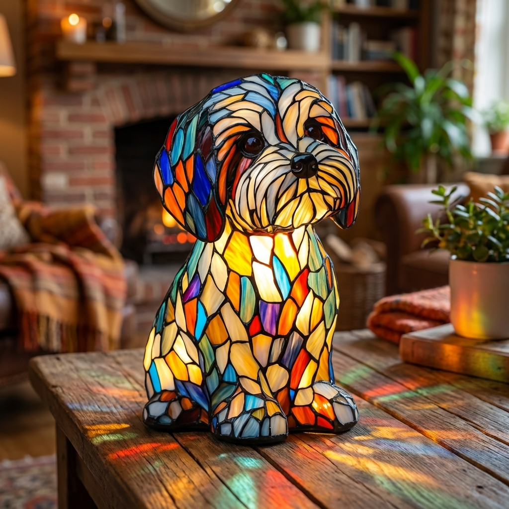 Lampa Shih Tzu v sedící pozici