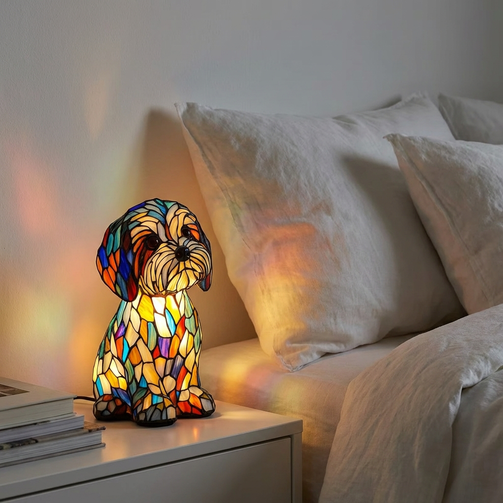 Lampa Shih Tzu v sedící pozici