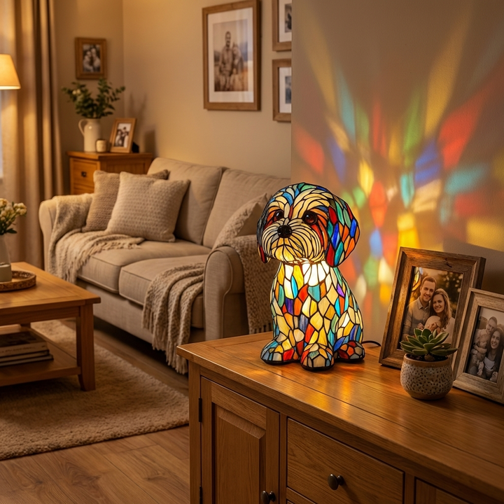 Lampa Shih Tzu v sedící pozici